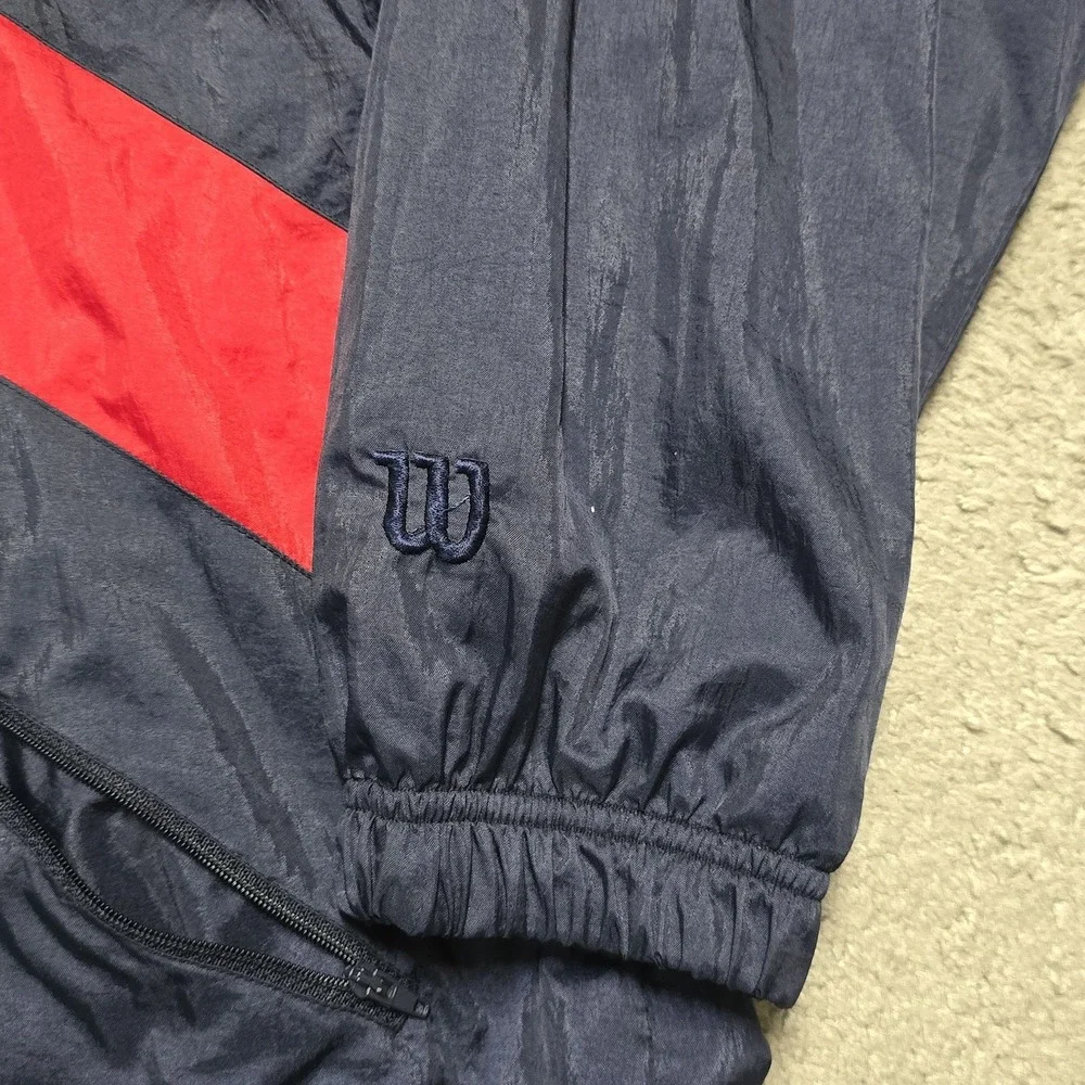 Wilson Vintage 90s Windbreaker Track Jacket Lined Mens L Colorblock Sport Nylon‎